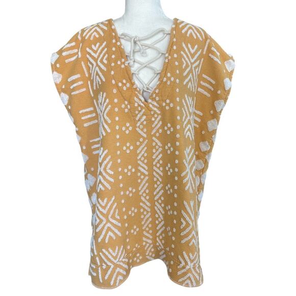 Sand Cloud Adobe Mudcloth Cover Up Sunflower One Size Beach Organic Poncho Swim - Picture 1 of 5